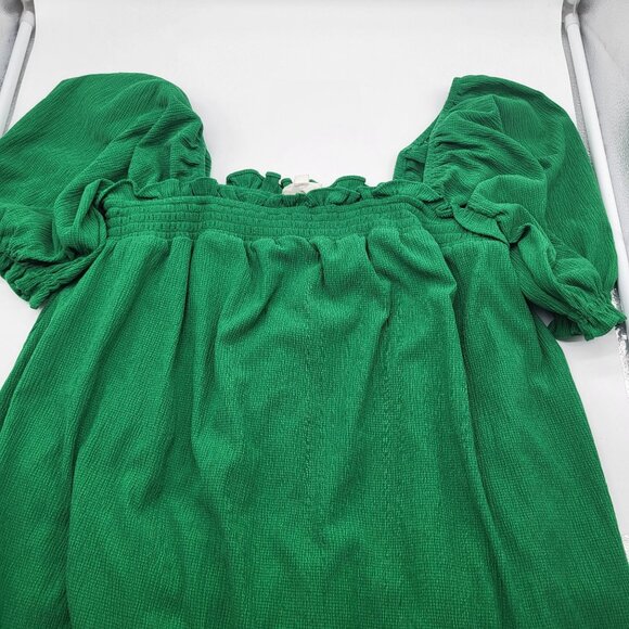 SUGARLIPS Womens LG Kelly Green Miss Sunshine Convertible Sleeve Babydoll Dress - Picture 11 of 12